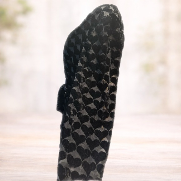 Betsey Johnson Black Velvet Heart Pattern Dress, Medium - Picture 5 of 7